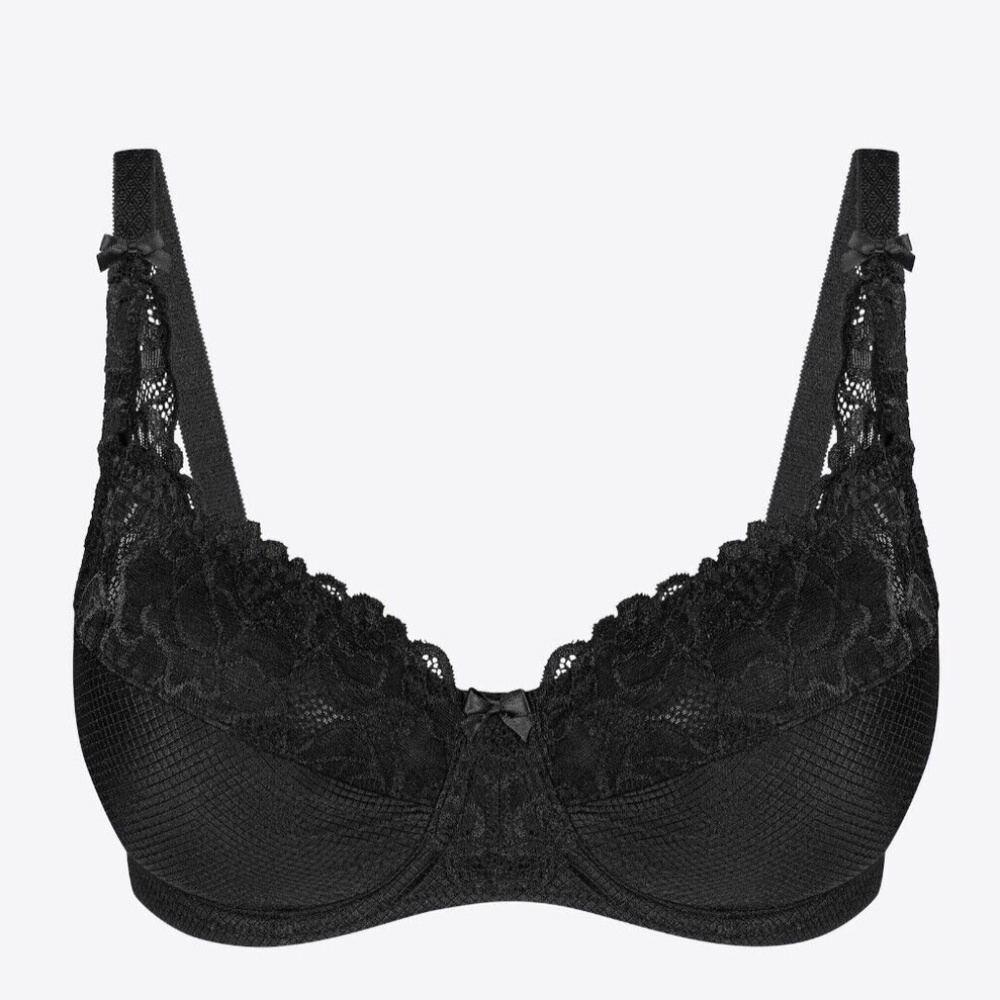 Change Bra Florence Wireless Full Cup Black Lace Lingerie Sexy Size 36 E New Tag